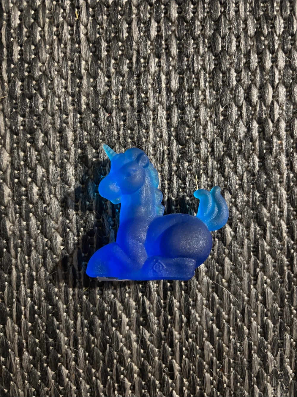 Vintage Boyd Little Glass Lucky The Unicorn Ritz Blue Satin Collectible